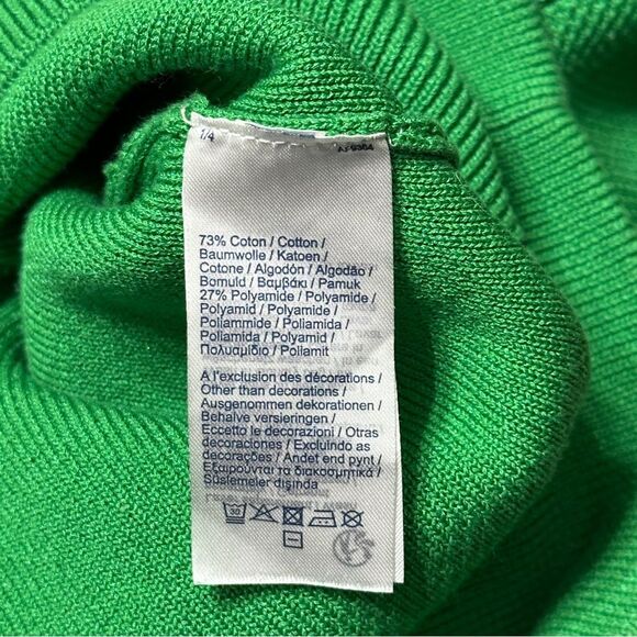 Lacoste Live V-Neck Emblem Blazon Patch Sweater Green Size 38 - M - Picture 11 of 13